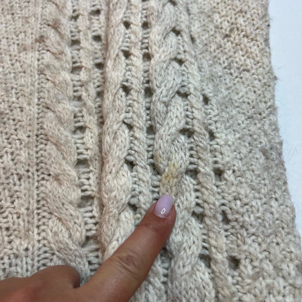 American Eagle Alpaca Wool‎ Blend Sweater Women's Large Cozy Cable Knit Pullover - Picture 4 of 11